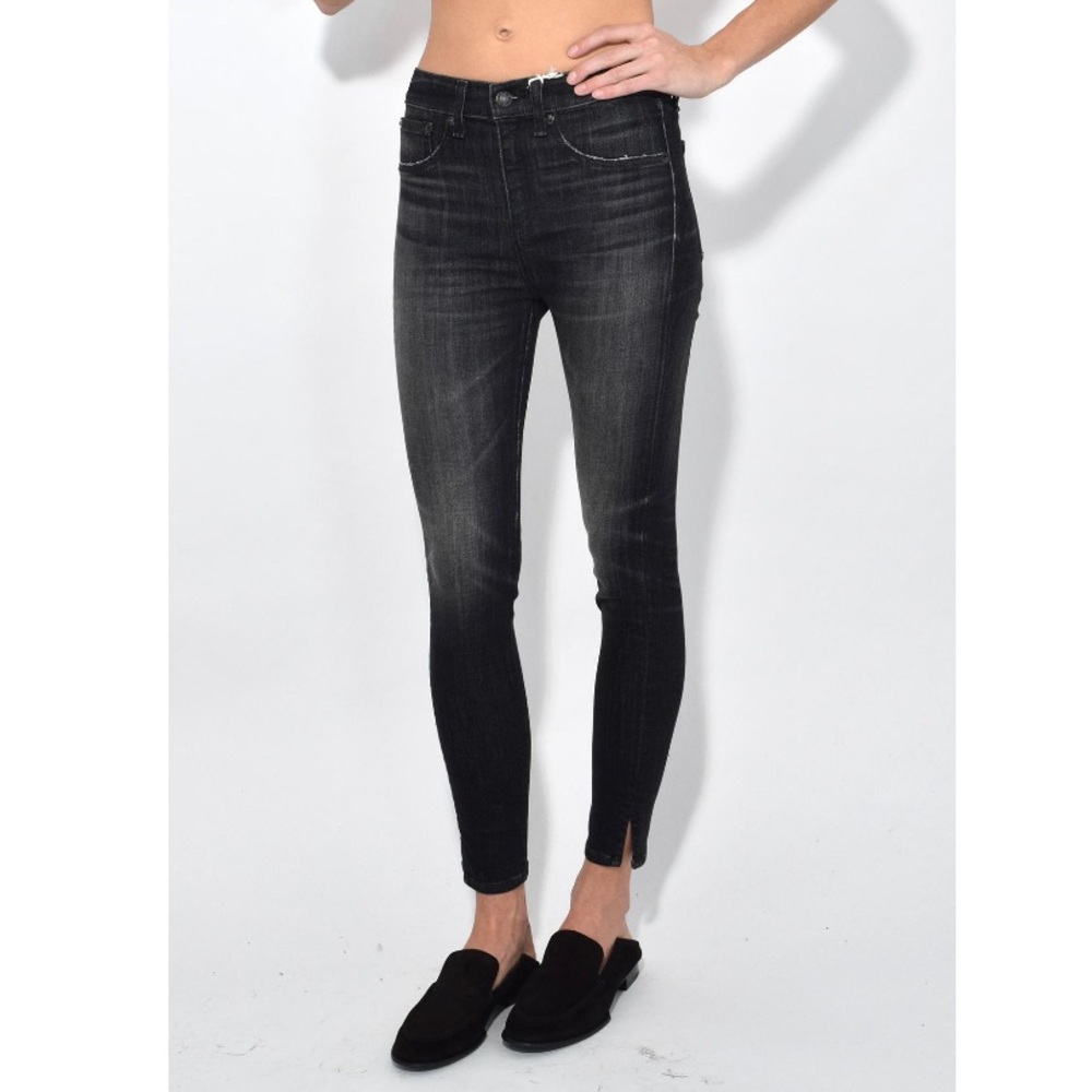 Rag & Bone Black High Rise Skinny Ankle Jeans